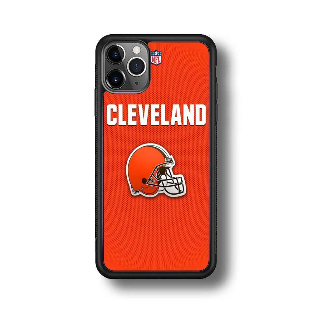NFL Cleveland Browns 001 iPhone 11 Pro Max Case-Phone Case-Rubber Black (2D Case)-Altracase
