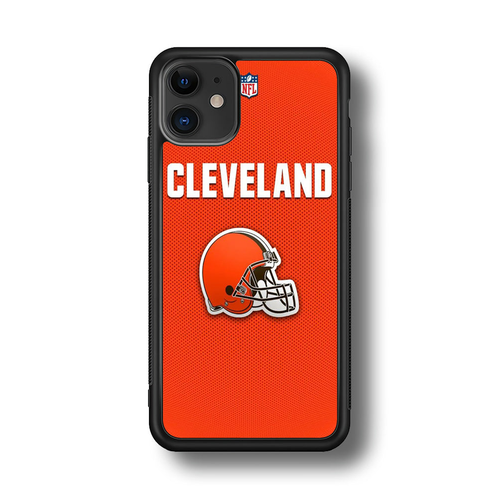 NFL Cleveland Browns 001 iPhone 11 Case-Phone Case-Rubber Black (2D Case)-Altracase