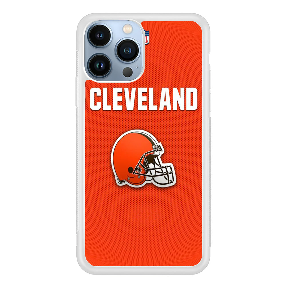 NFL Cleveland Browns 001 iPhone 13 Pro Case-Phone Case-Rubber White (2D Case)-Altracase