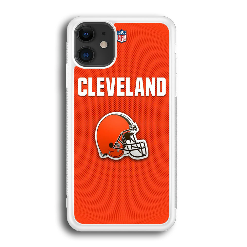 NFL Cleveland Browns 001 iPhone 12 Case-Phone Case-Rubber White (2D Case)-Altracase