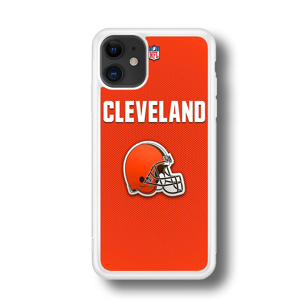 NFL Cleveland Browns 001 iPhone 11 Case-Phone Case-Rubber White (2D Case)-Altracase