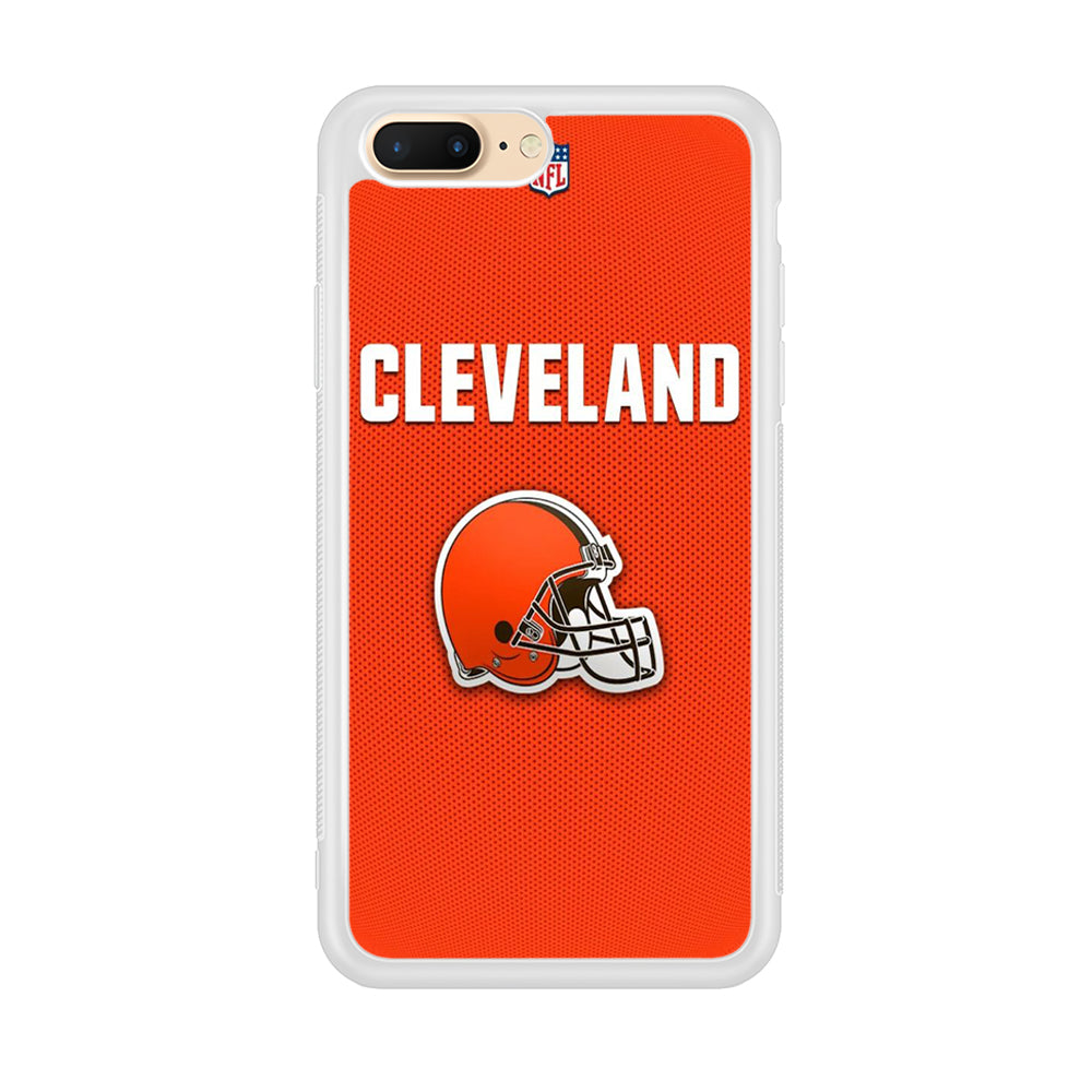 NFL Cleveland Browns 001 iPhone 8 Plus Case-Phone Case-Rubber White (2D Case)-Altracase