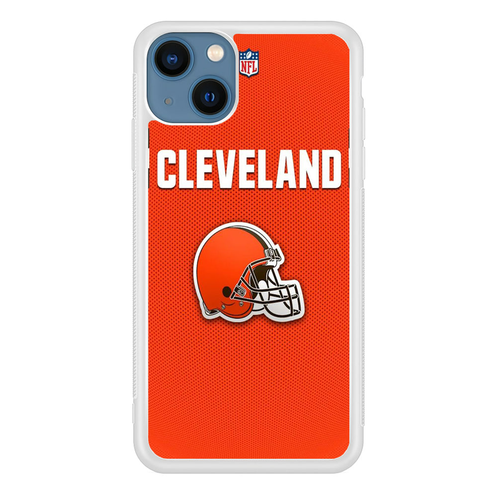 NFL Cleveland Browns 001 iPhone 13 Mini Case-Phone Case-Rubber White (2D Case)-Altracase