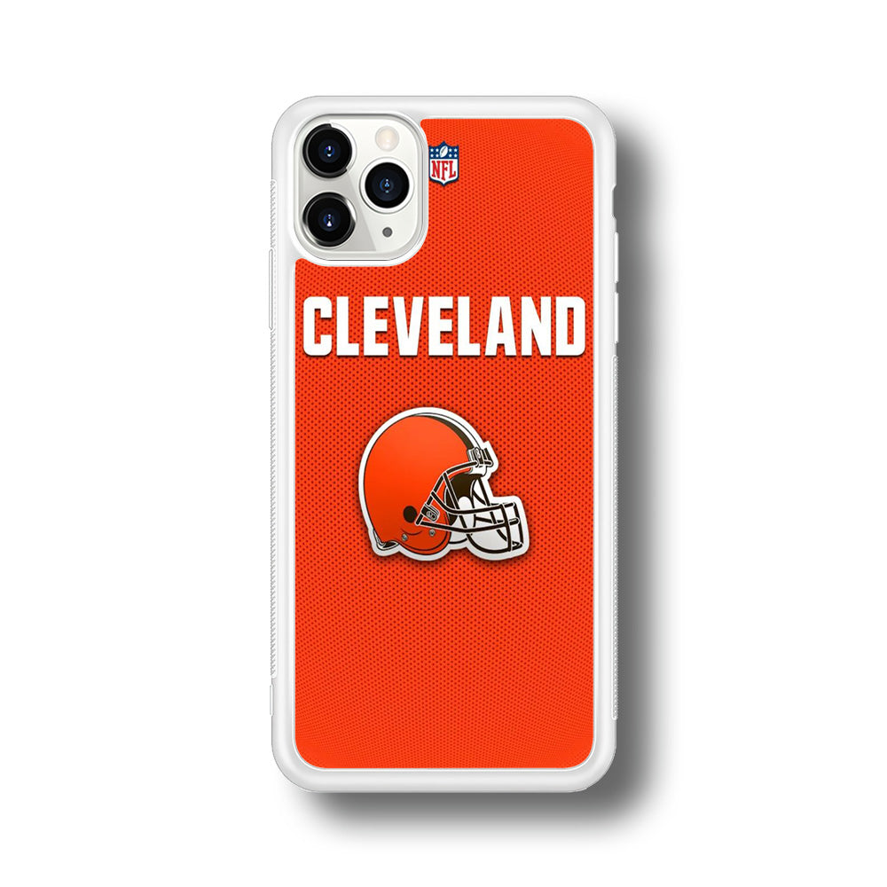 NFL Cleveland Browns 001 iPhone 11 Pro Max Case-Phone Case-Rubber White (2D Case)-Altracase