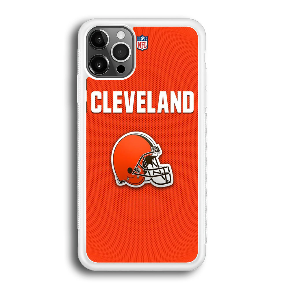 NFL Cleveland Browns 001 iPhone 12 Pro Max Case-Phone Case-Rubber White (2D Case)-Altracase