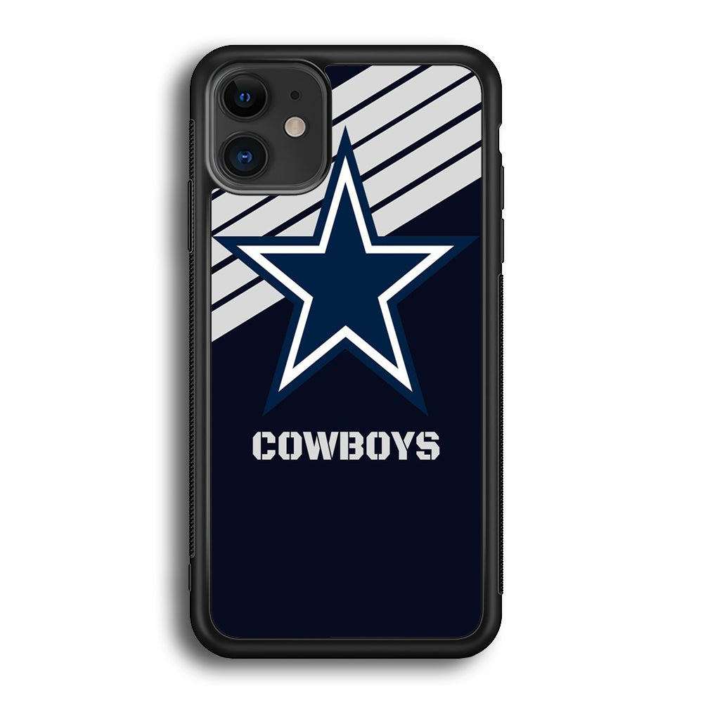 NFL Dallas Cowboys 001 iPhone 12 Case-Phone Case-Rubber Black (2D Case)-Altracase