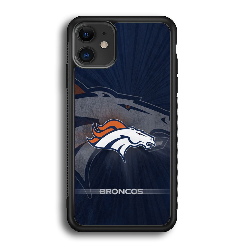NFL Denver Broncos 001 iPhone 12 Case-Phone Case-Rubber Black (2D Case)-Altracase