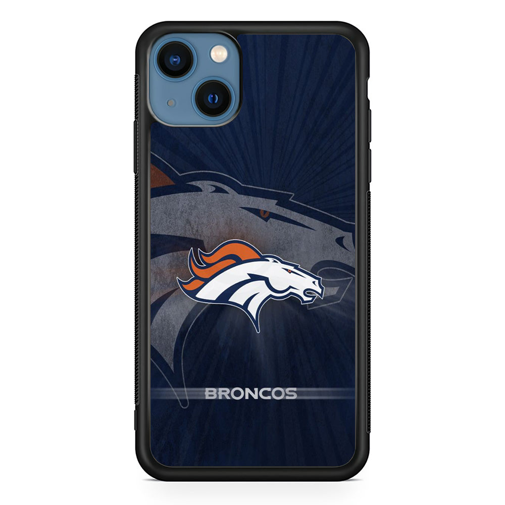 NFL Denver Broncos 001 iPhone 13 Mini Case-Phone Case-Rubber Black (2D Case)-Altracase