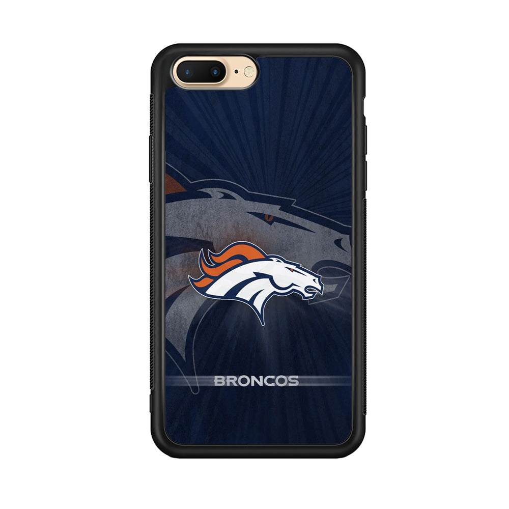 NFL Denver Broncos 001 iPhone 8 Plus Case-Phone Case-Rubber Black (2D Case)-Altracase
