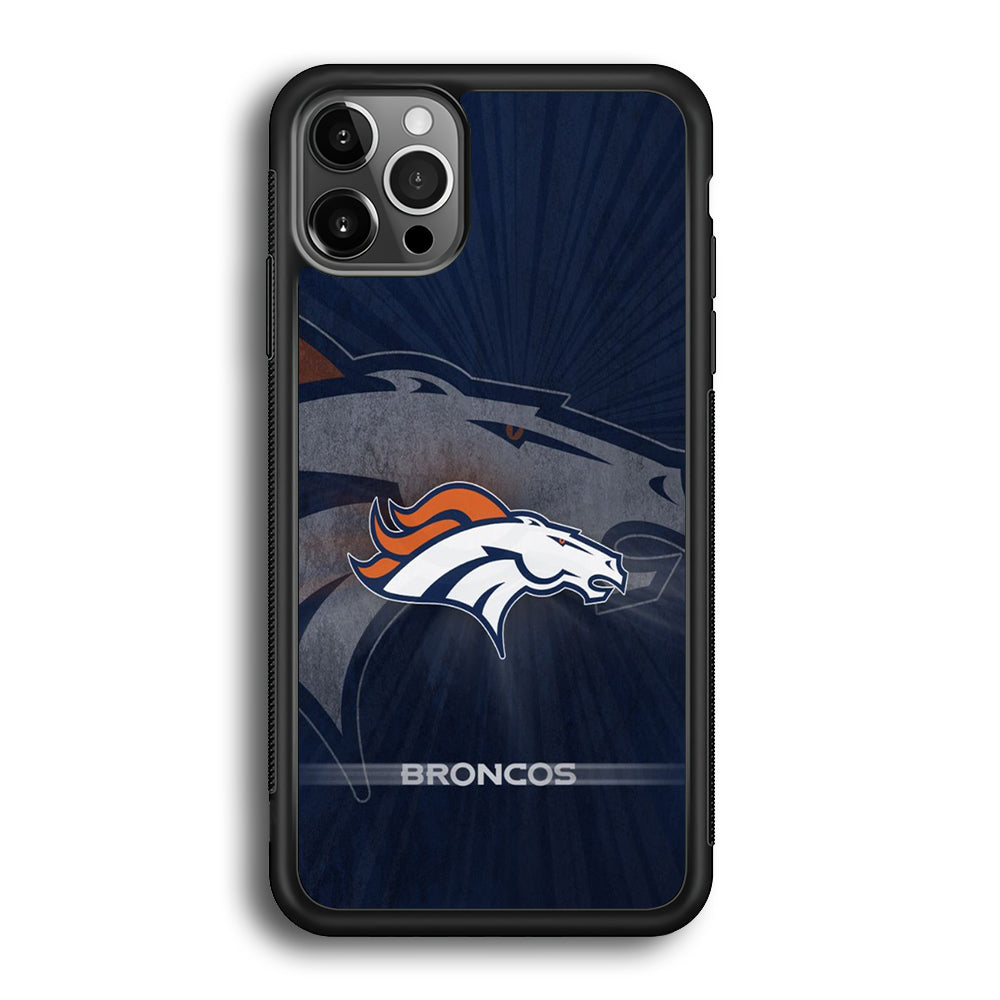 NFL Denver Broncos 001 iPhone 12 Pro Max Case-Phone Case-Rubber Black (2D Case)-Altracase