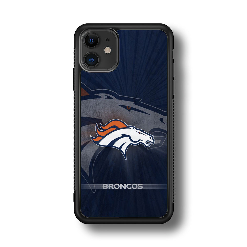 NFL Denver Broncos 001 iPhone 11 Case-Phone Case-Rubber Black (2D Case)-Altracase