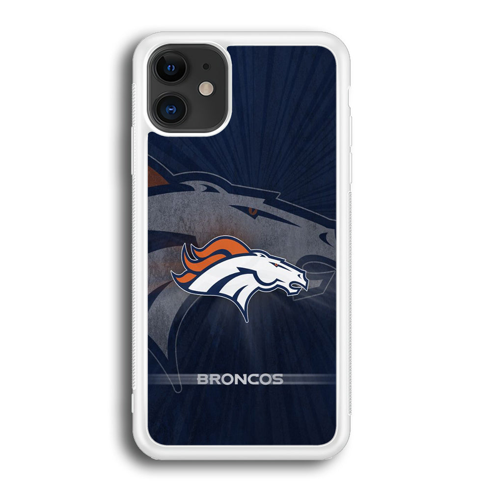 NFL Denver Broncos 001 iPhone 12 Case-Phone Case-Rubber White (2D Case)-Altracase