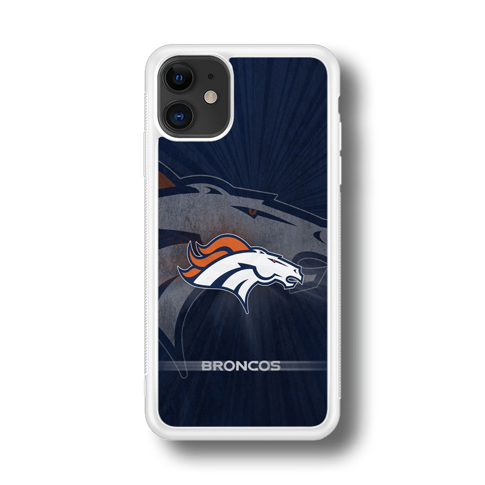 NFL Denver Broncos 001 iPhone 11 Case-Phone Case-Rubber White (2D Case)-Altracase