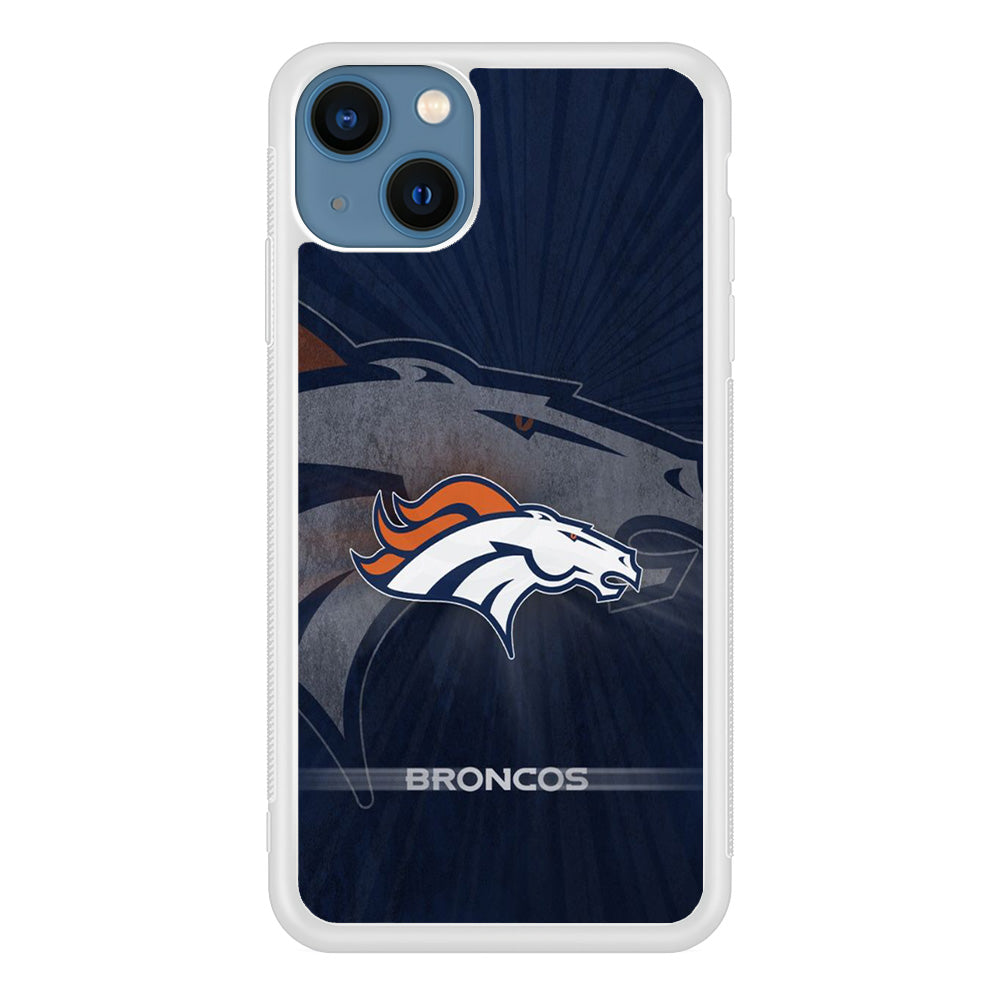 NFL Denver Broncos 001 iPhone 13 Mini Case-Phone Case-Rubber White (2D Case)-Altracase