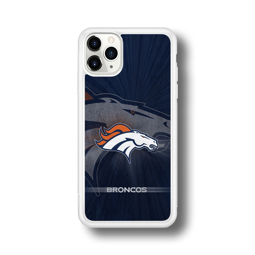 NFL Denver Broncos 001 iPhone 11 Pro Max Case-Phone Case-Rubber White (2D Case)-Altracase