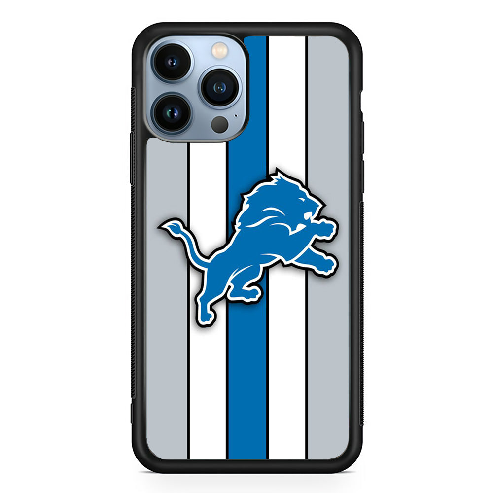 NFL Detroit Lions 001 iPhone 13 Pro Case-Phone Case-Rubber Black (2D Case)-Altracase
