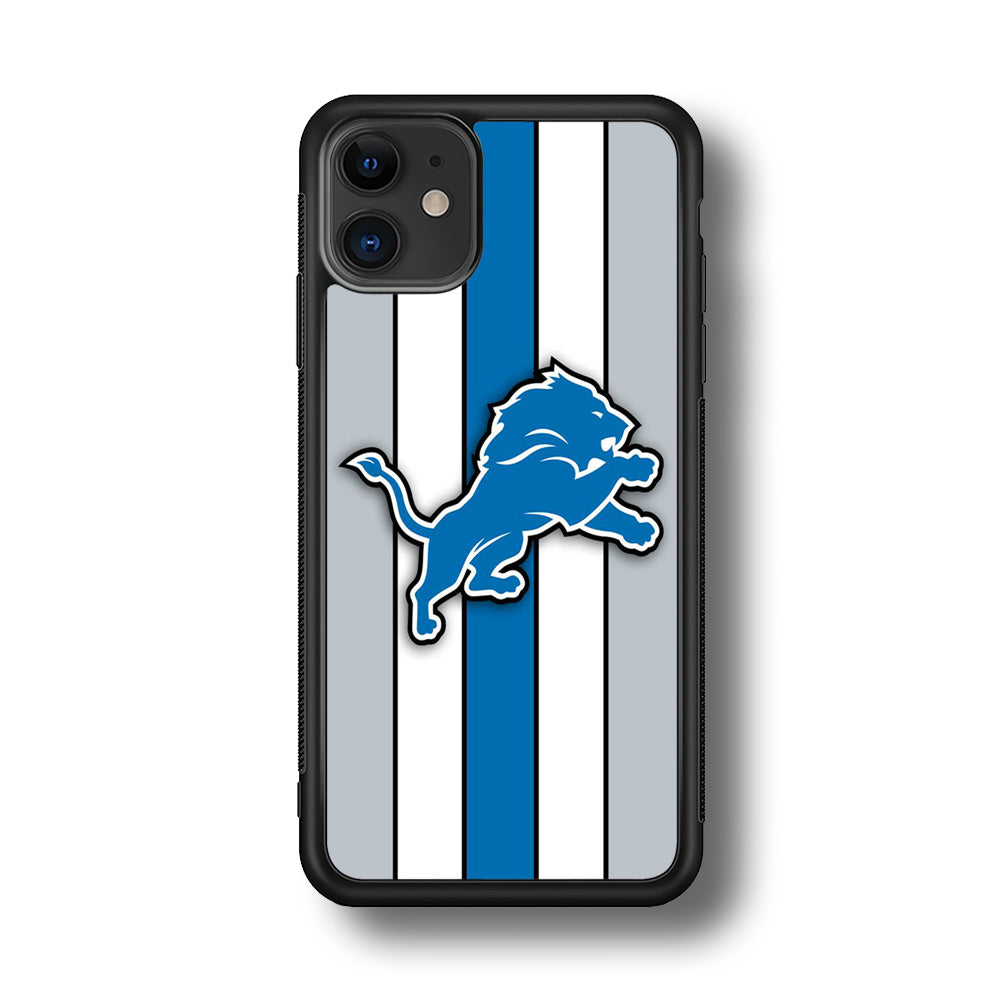 NFL Detroit Lions 001 iPhone 11 Case-Phone Case-Rubber Black (2D Case)-Altracase