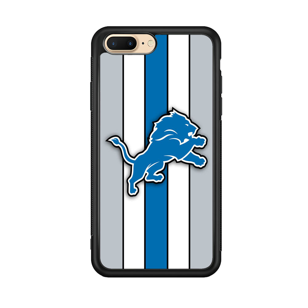 NFL Detroit Lions 001 iPhone 8 Plus Case-Phone Case-Rubber Black (2D Case)-Altracase