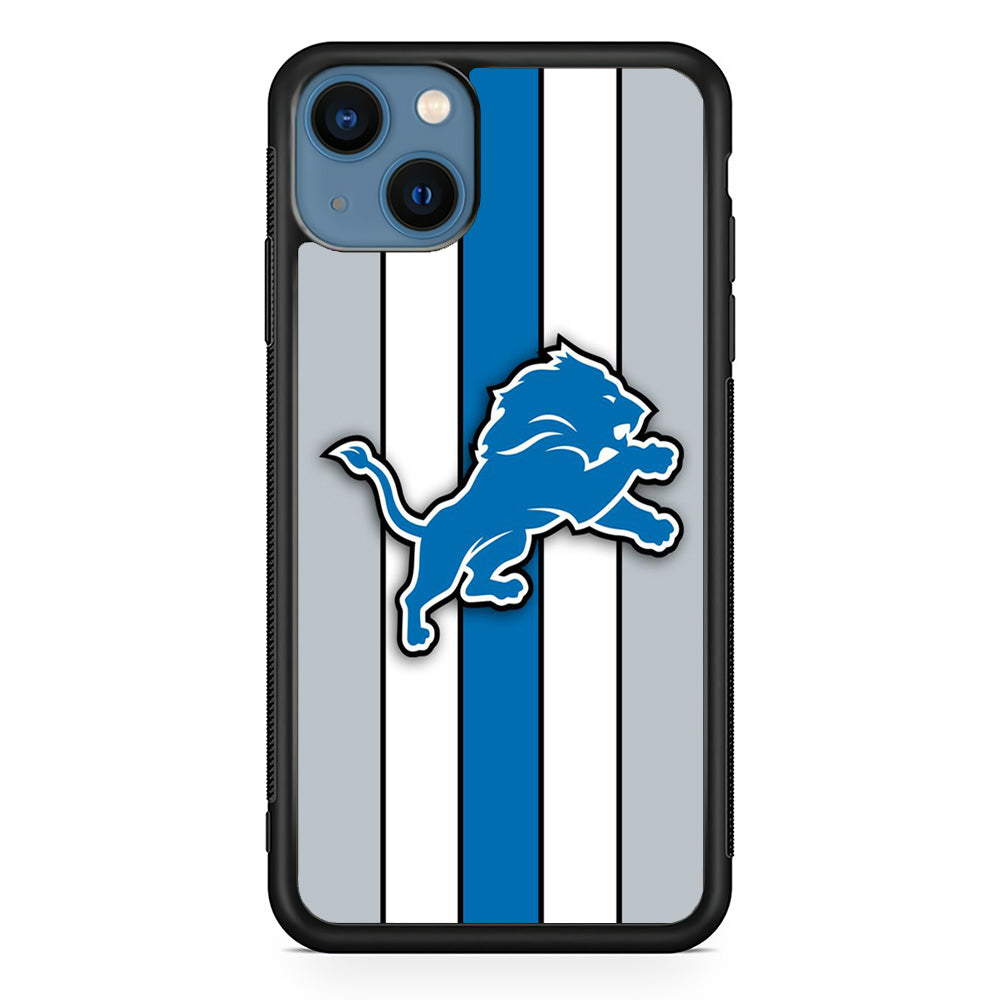 NFL Detroit Lions 001 iPhone 13 Mini Case-Phone Case-Rubber Black (2D Case)-Altracase
