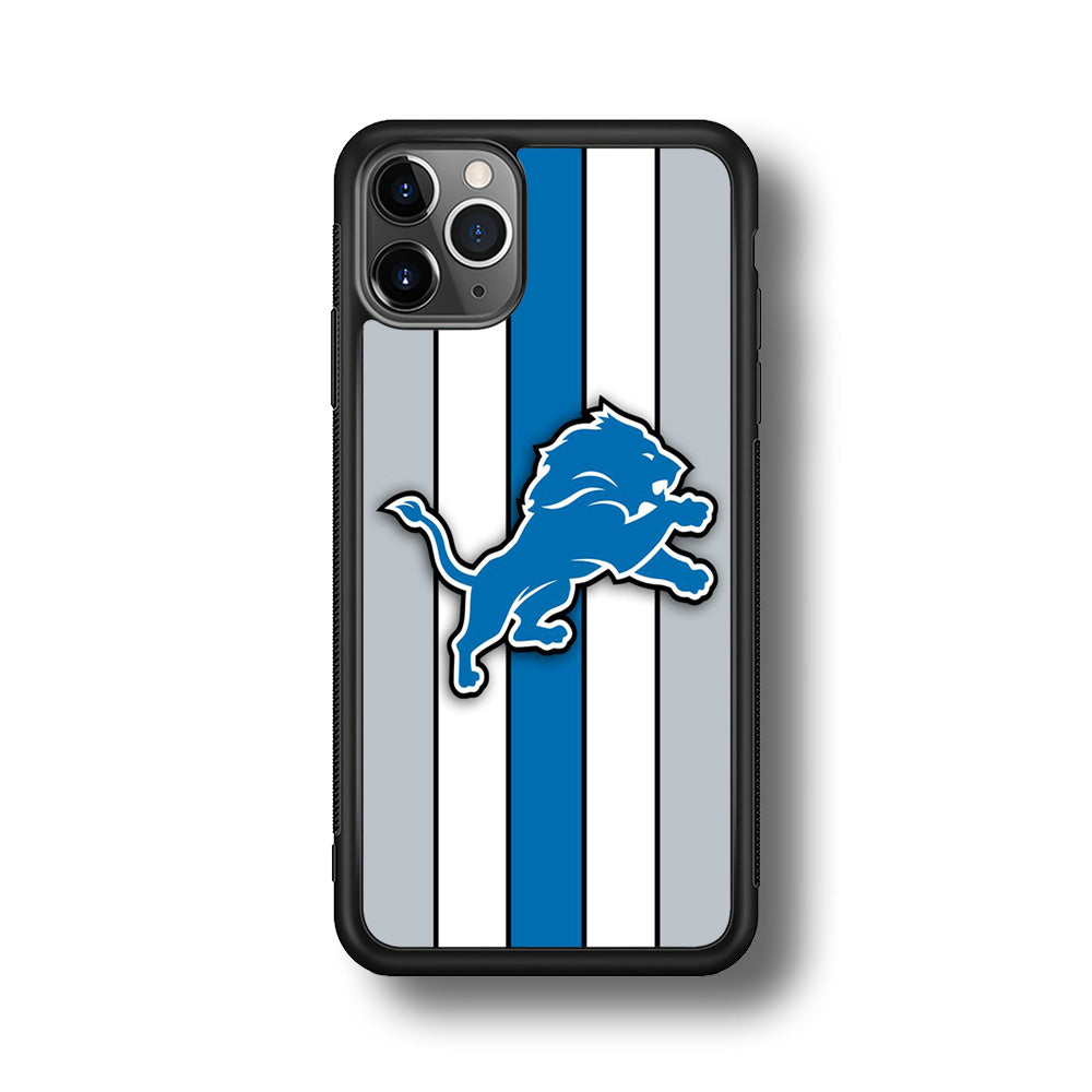 NFL Detroit Lions 001 iPhone 11 Pro Max Case-Phone Case-Rubber Black (2D Case)-Altracase
