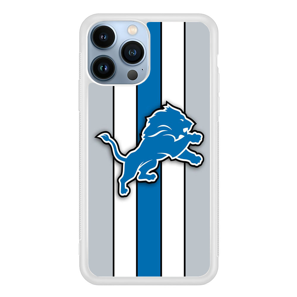 NFL Detroit Lions 001 iPhone 13 Pro Case-Phone Case-Rubber White (2D Case)-Altracase