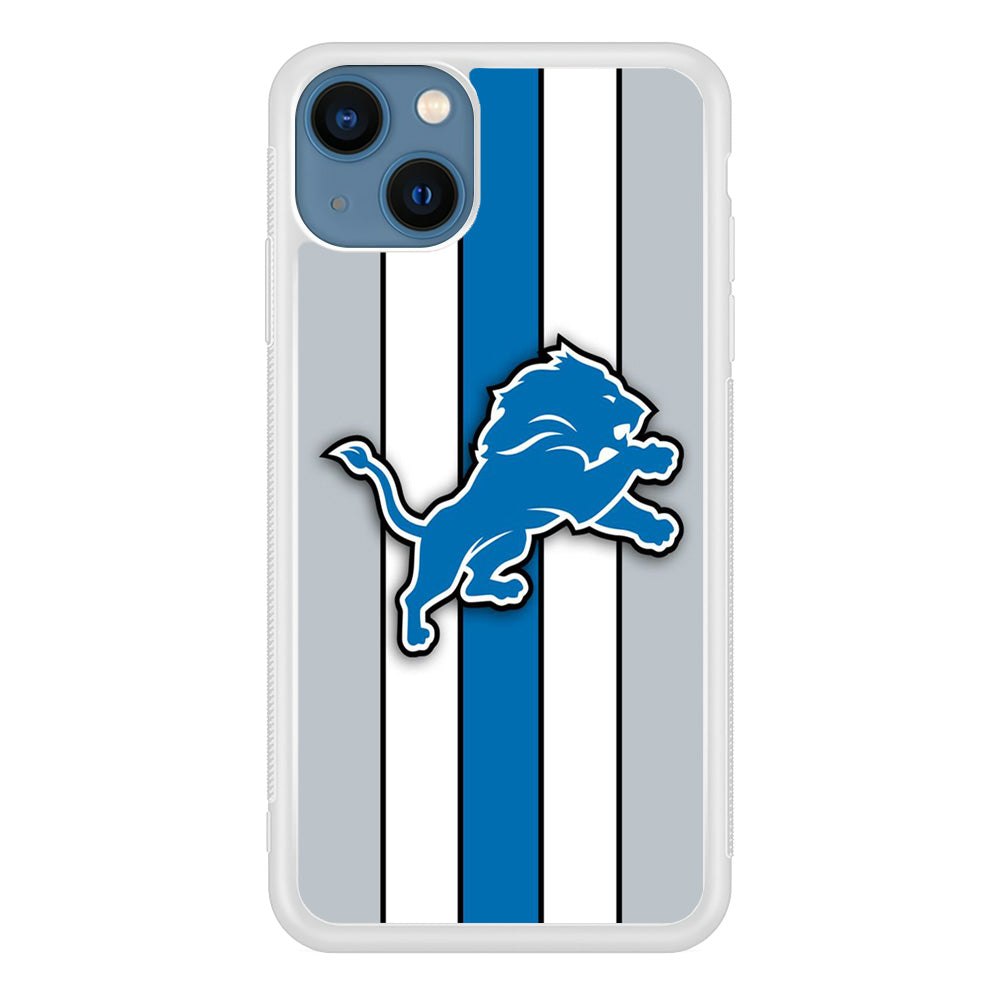 NFL Detroit Lions 001 iPhone 13 Mini Case-Phone Case-Rubber White (2D Case)-Altracase