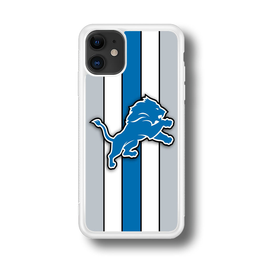 NFL Detroit Lions 001 iPhone 11 Case-Phone Case-Rubber White (2D Case)-Altracase