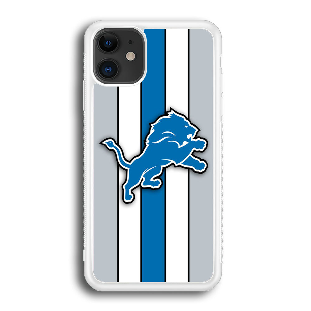 NFL Detroit Lions 001 iPhone 12 Case-Phone Case-Rubber White (2D Case)-Altracase
