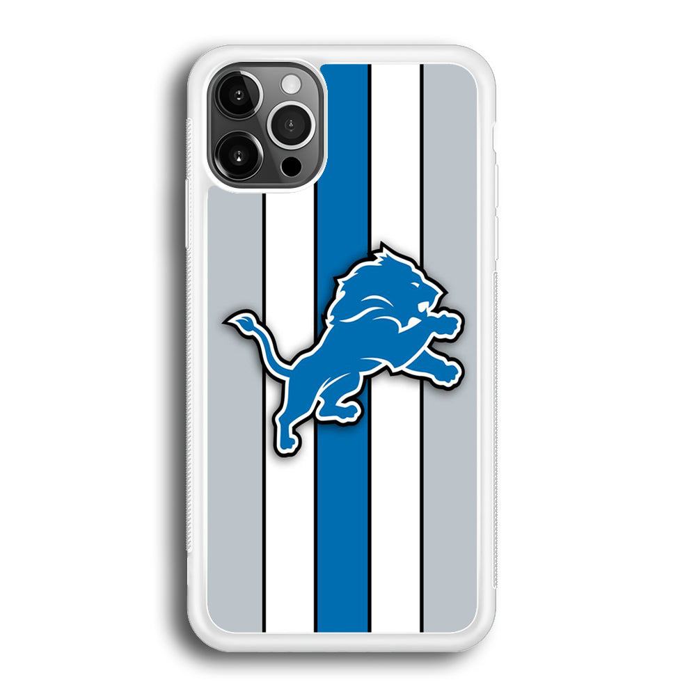 NFL Detroit Lions 001 iPhone 12 Pro Max Case-Phone Case-Rubber White (2D Case)-Altracase