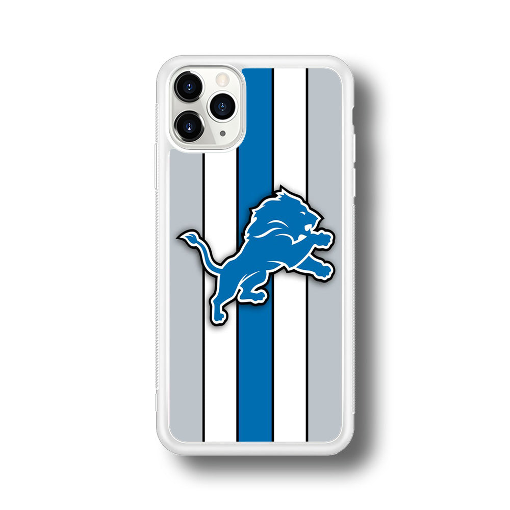 NFL Detroit Lions 001 iPhone 11 Pro Max Case-Phone Case-Rubber White (2D Case)-Altracase