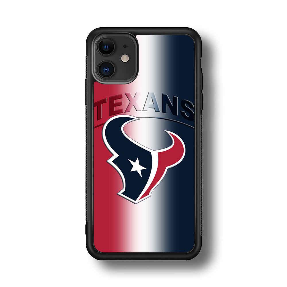 NFL Houston Texans 001 iPhone 11 Case-Phone Case-Rubber Black (2D Case)-Altracase