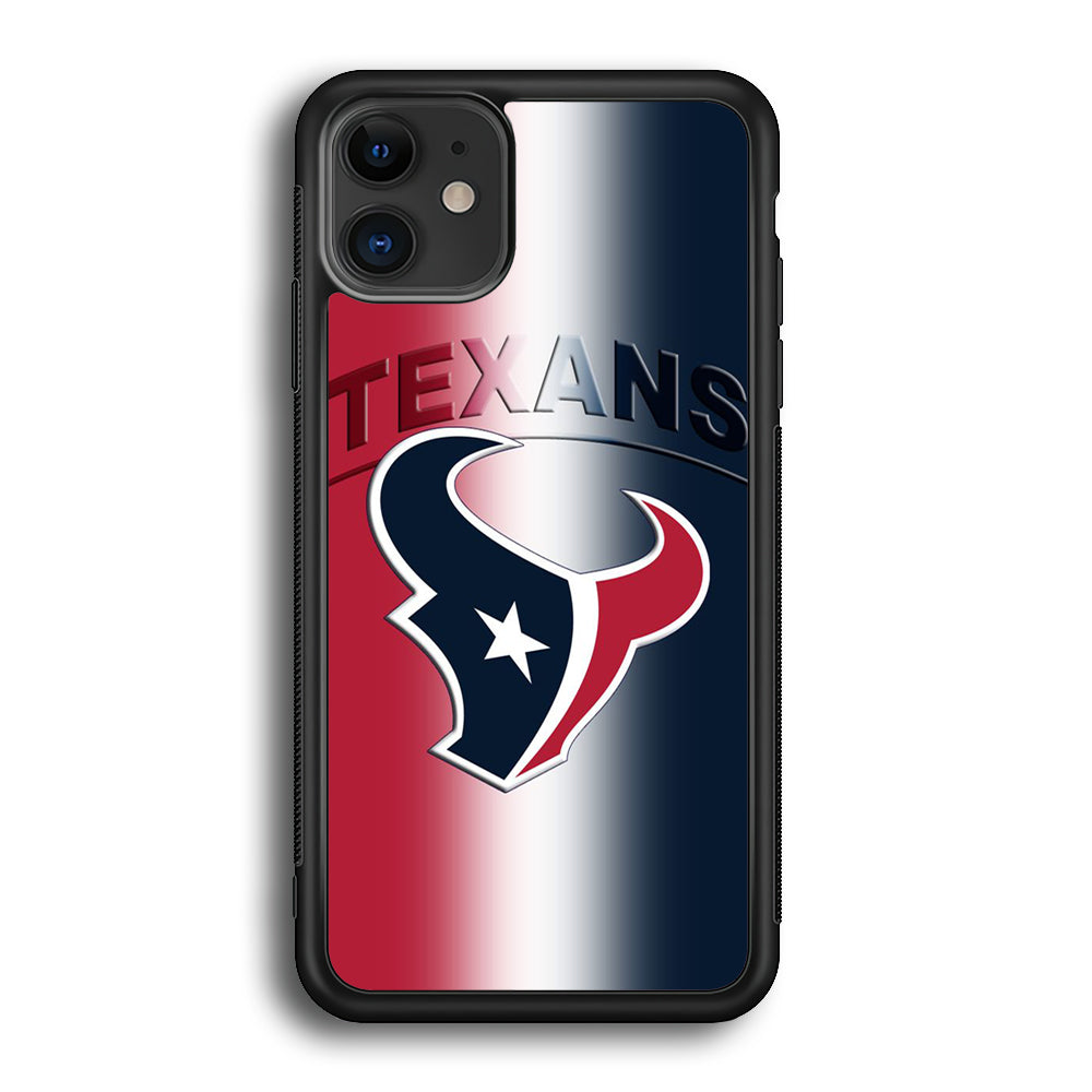 NFL Houston Texans 001 iPhone 12 Case-Phone Case-Rubber Black (2D Case)-Altracase