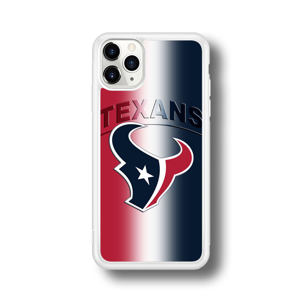NFL Houston Texans 001 iPhone 11 Pro Max Case-Phone Case-Rubber White (2D Case)-Altracase