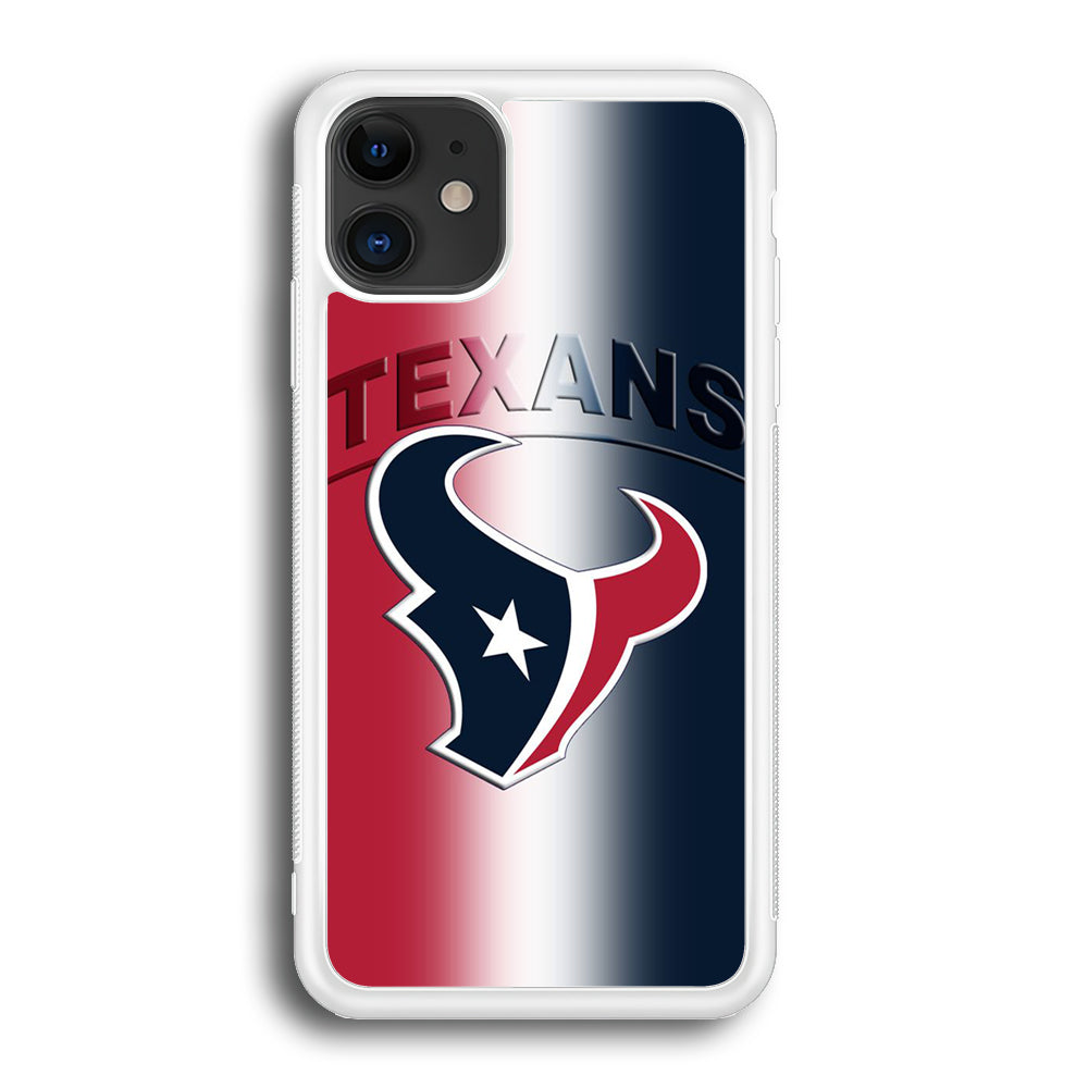 NFL Houston Texans 001 iPhone 12 Case-Phone Case-Rubber White (2D Case)-Altracase