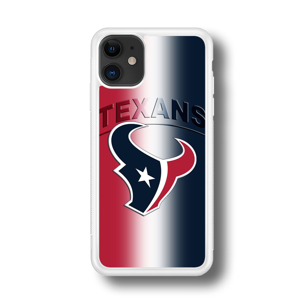 NFL Houston Texans 001 iPhone 11 Case-Phone Case-Rubber White (2D Case)-Altracase