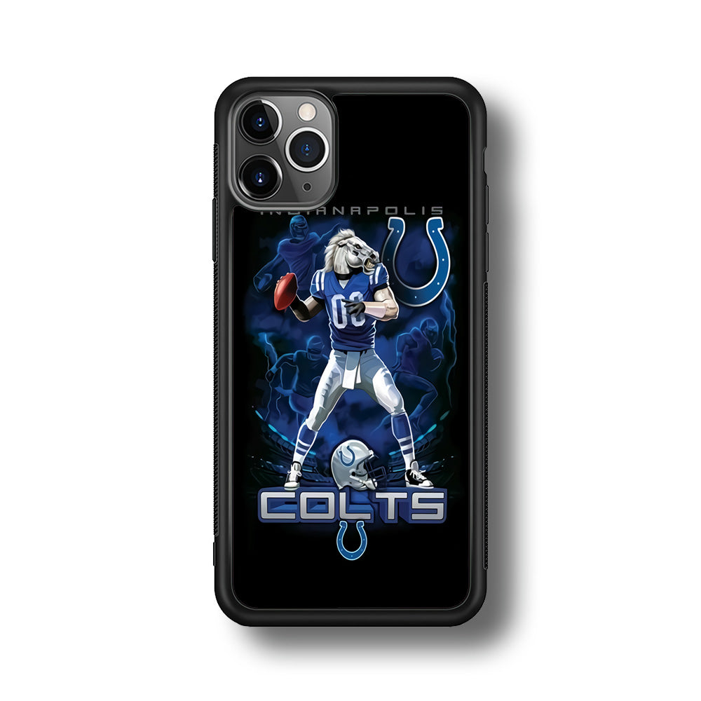 NFL Indianapolis Colts 001 iPhone 11 Pro Max Case-Phone Case-Rubber Black (2D Case)-Altracase