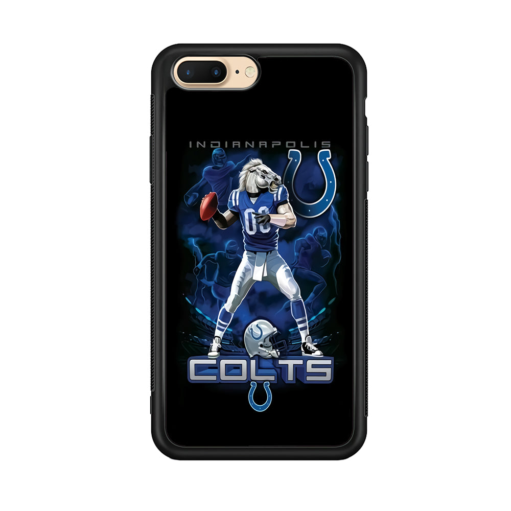 NFL Indianapolis Colts 001 iPhone 8 Plus Case-Phone Case-Rubber Black (2D Case)-Altracase