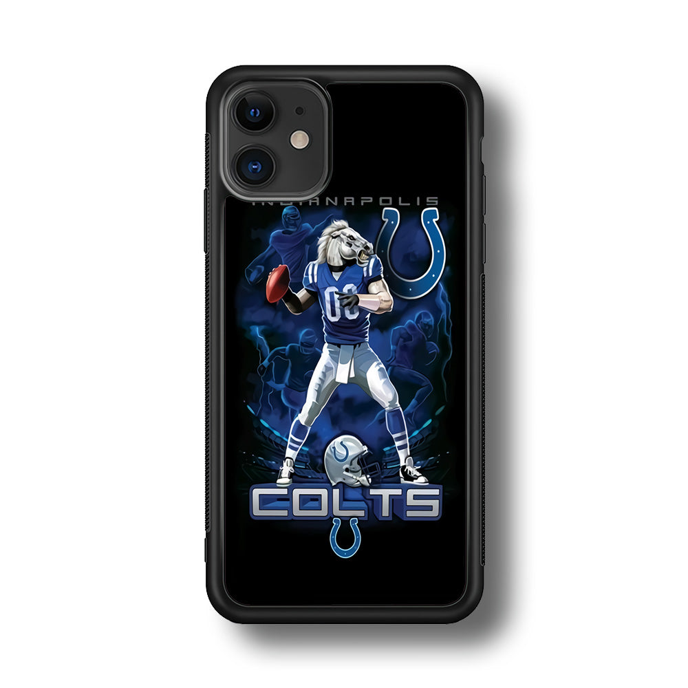 NFL Indianapolis Colts 001 iPhone 11 Case-Phone Case-Rubber Black (2D Case)-Altracase