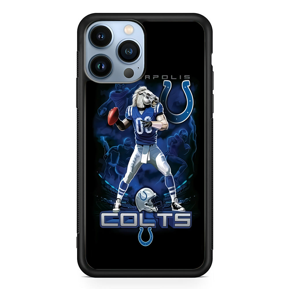 NFL Indianapolis Colts 001 iPhone 13 Pro Case-Phone Case-Rubber Black (2D Case)-Altracase