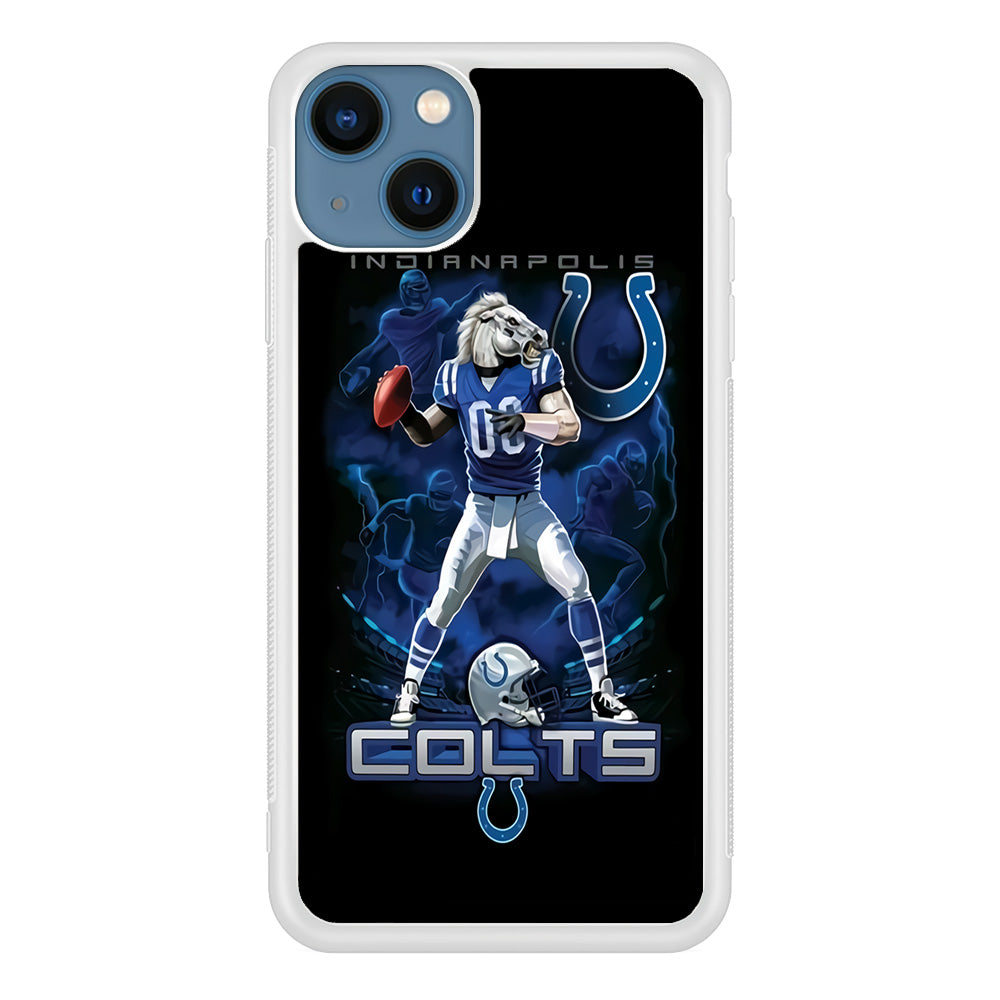 NFL Indianapolis Colts 001 iPhone 13 Mini Case-Phone Case-Rubber White (2D Case)-Altracase