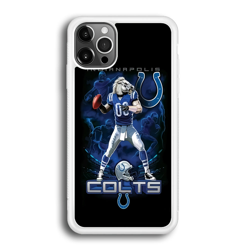 NFL Indianapolis Colts 001 iPhone 12 Pro Max Case-Phone Case-Rubber White (2D Case)-Altracase