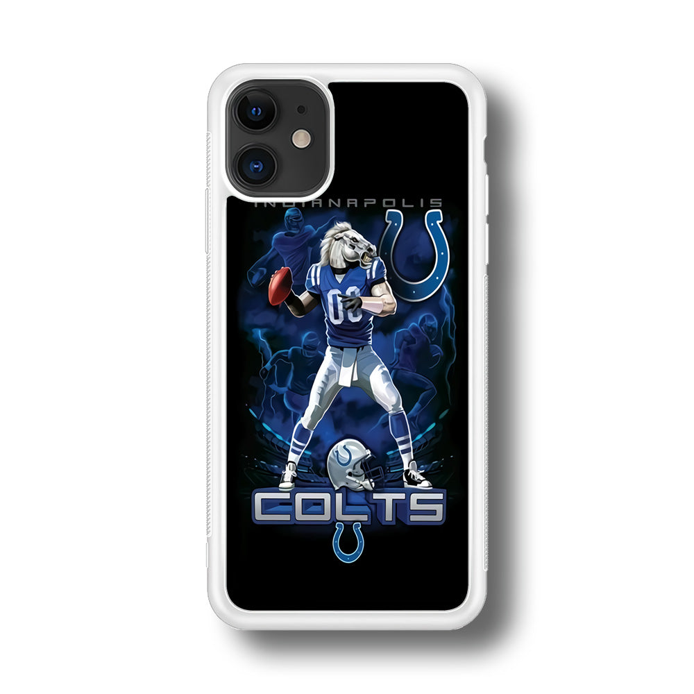 NFL Indianapolis Colts 001 iPhone 11 Case-Phone Case-Rubber White (2D Case)-Altracase