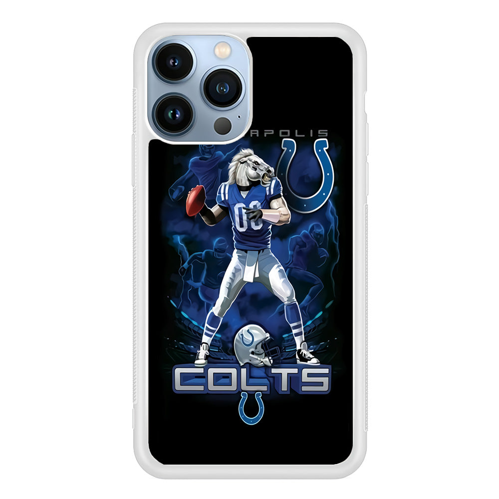 NFL Indianapolis Colts 001 iPhone 13 Pro Case-Phone Case-Rubber White (2D Case)-Altracase