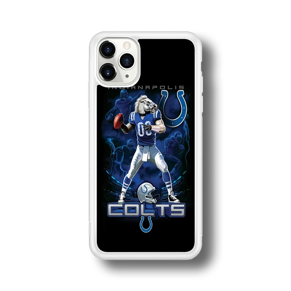 NFL Indianapolis Colts 001 iPhone 11 Pro Max Case-Phone Case-Rubber White (2D Case)-Altracase