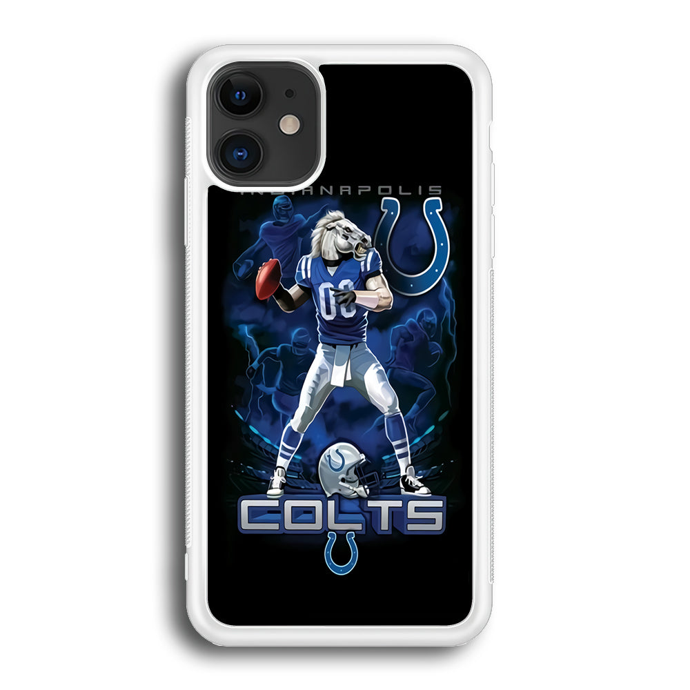 NFL Indianapolis Colts 001 iPhone 12 Case-Phone Case-Rubber White (2D Case)-Altracase