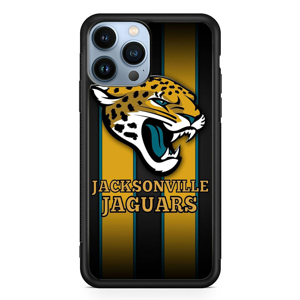 NFL Jacksonville Jaguars 001 iPhone 13 Pro Case-Phone Case-Rubber Black (2D Case)-Altracase