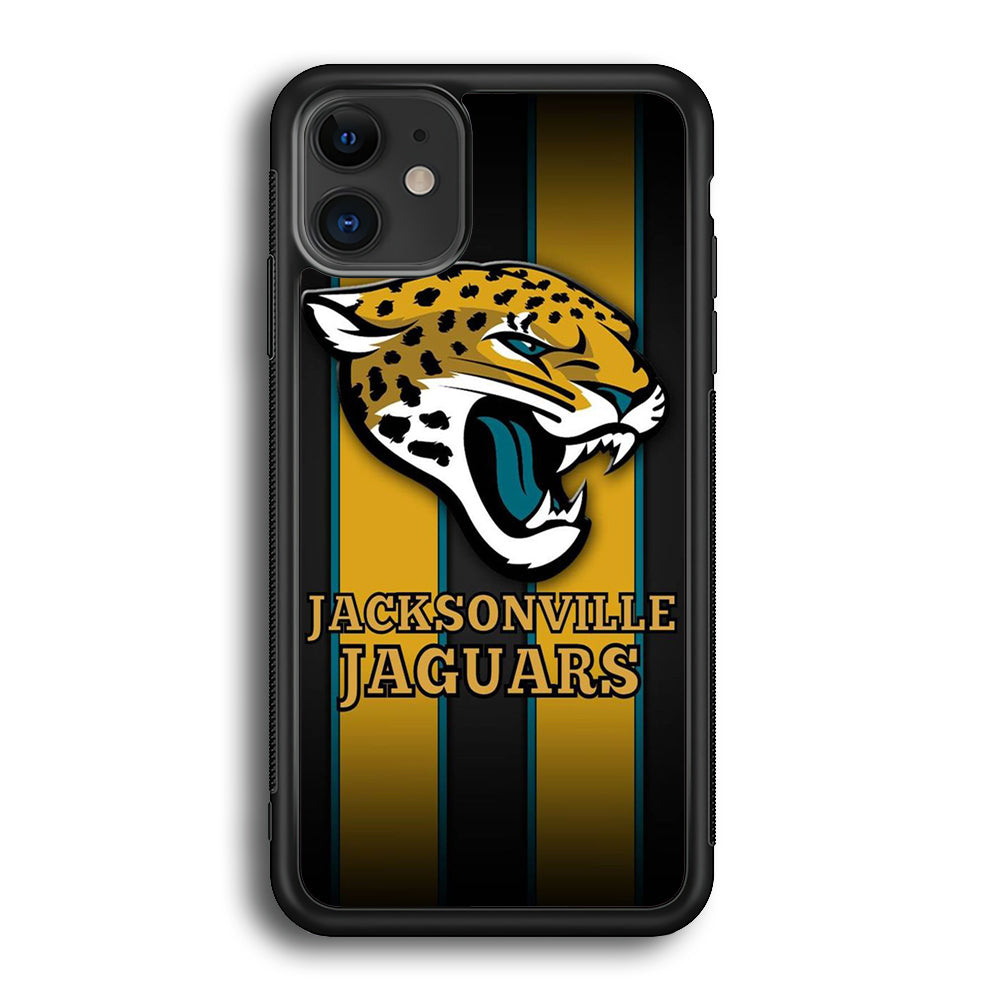 NFL Jacksonville Jaguars 001 iPhone 12 Case-Phone Case-Rubber Black (2D Case)-Altracase