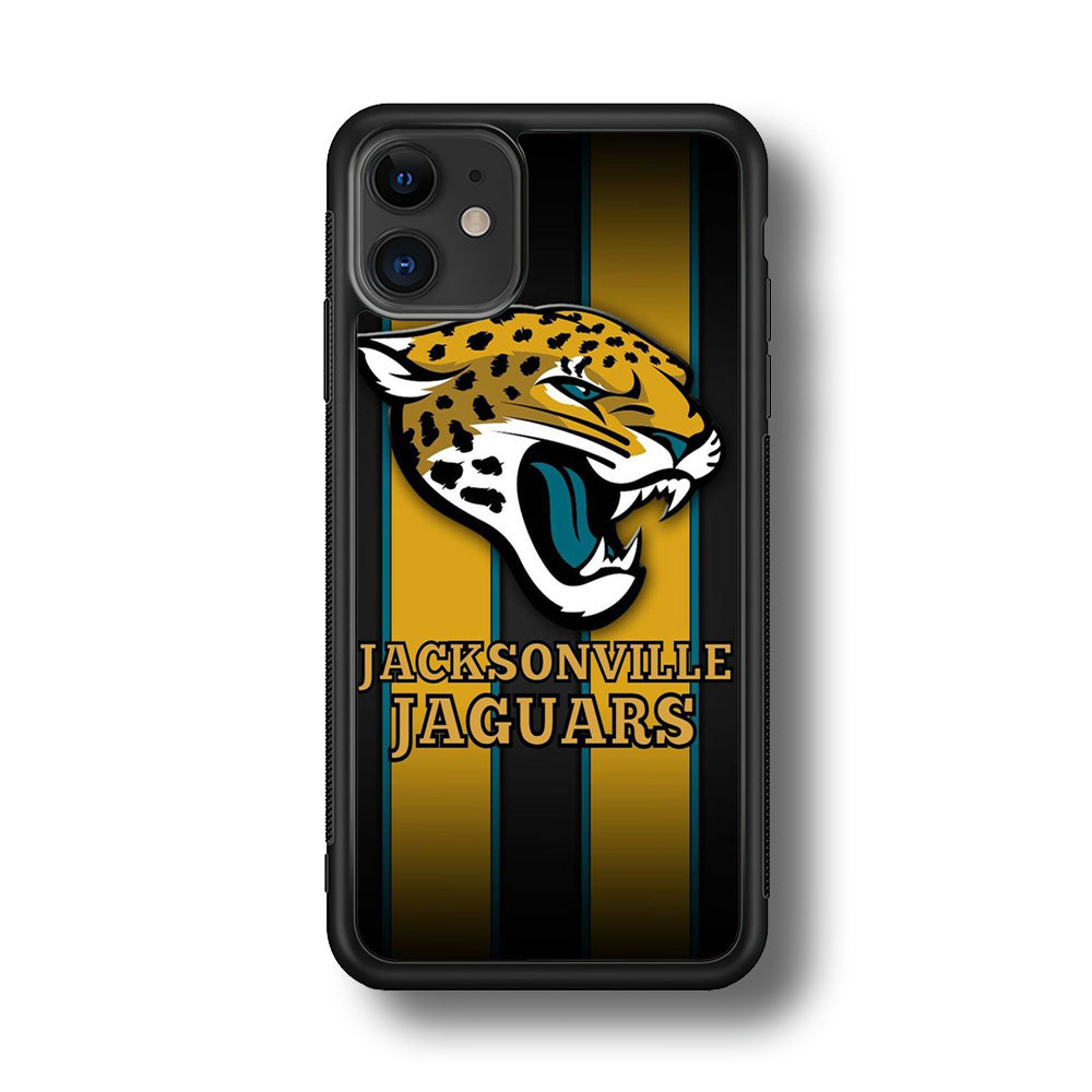 NFL Jacksonville Jaguars 001 iPhone 11 Case-Phone Case-Rubber Black (2D Case)-Altracase