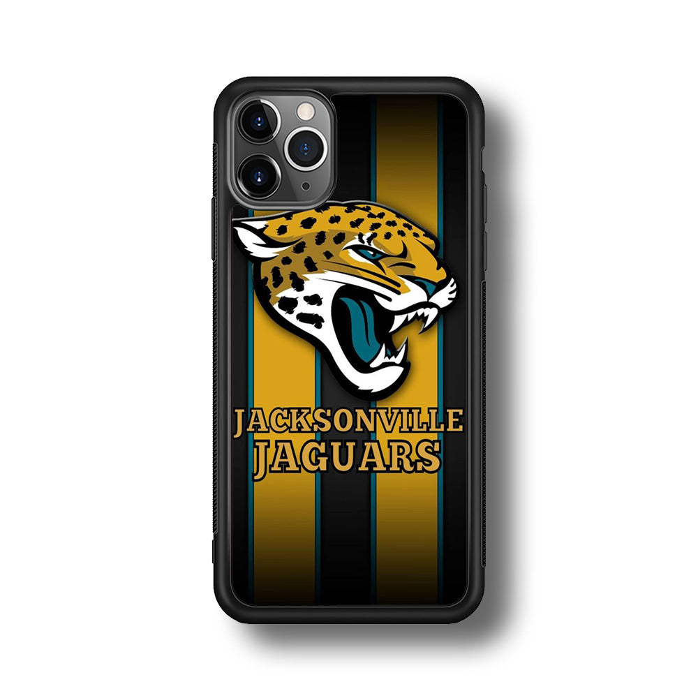 NFL Jacksonville Jaguars 001 iPhone 11 Pro Max Case-Phone Case-Rubber Black (2D Case)-Altracase
