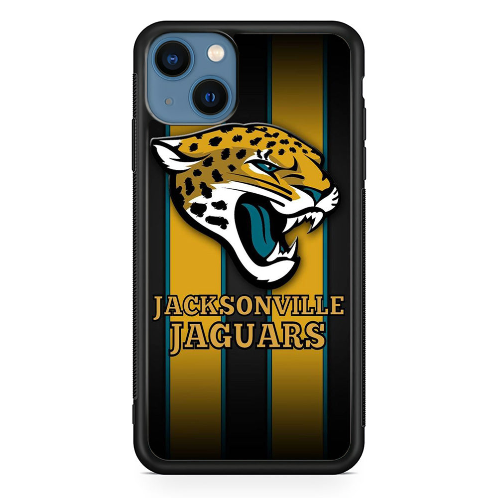 NFL Jacksonville Jaguars 001 iPhone 13 Mini Case-Phone Case-Rubber Black (2D Case)-Altracase